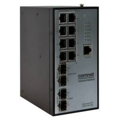 Example of Industrially Hardened High Speed 12-port Managed PoE Ethernet Switch 8 × GE PSE + 2 × 2.5GE SFP + 2 × 10GE SFP+ Ports