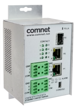 Example of Industrially Hardened 10/100 Mbps 3 Port Intelligent Ethernet Switch With Integrated Contact Closure Server