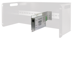 Example of Comnet Product-to-DIN Rail-to-Standard Electronic Rack Adapting Kit