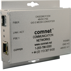 Example of 10/100/1000 Mbps Ethernet 2 Port Media Converter + PoE
