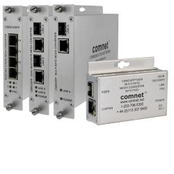Example of 10/100/1000 Mbps Ethernet Media Converters with 100FX and 1000FX Support + Optional Power over Ethernet (PoE)