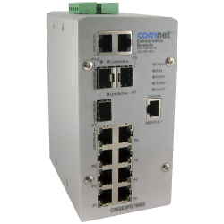 Example of Environmentally Hardened Managed Ethernet Switch with (7) 10/100TX + (3) Configurable 10/100/1000TX / 100/1000FX Ports
