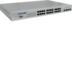 Example of Environmentally Hardened Managed Ethernet Switch with (24) 10/100TX + (2) 10/100/1000TX / 1000FX RJ45 or 1000FX SFP Ports