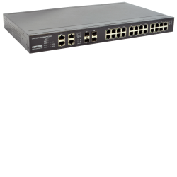 Example of Layer 2 Industrially Hardened Managed Ethernet Switch All Gigabit 24 TX with PoE+ and 4 SFP FX