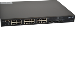 Example of 22 × 10/100/1000 BASE-T(X) + 2 × Gigabit Combo Ports + 2 × 100/1000 BASE-FX with Power over Ethernet (PoE+)