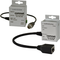 Example of Mini Ethernet-over-Coax or UTP Extender Remote Units Powered by External or PoE Source