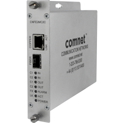 Example of 10/100 Mbps Ethernet Electrical to Optical Media Converter with Contact Closure Relay
