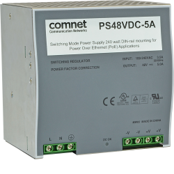 Example of Switching Mode Power Supply 240W DIN-rail Mounting for Power over Ethernet (POE) Applications and the CNGE2FE8MSPOE